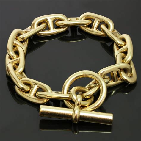 hermes gold chaine d'ancre bracelet|hermes chain link bracelet.